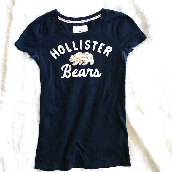 HOLLISTER Bears T-Shirt Navy Blue - Picture 1 of 4